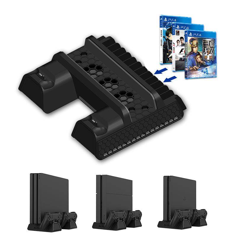 TP4-882 Vertical Stand with Cooling Fan Controller Cooler Dual Charging Station for Sony Playstation PS4/PS4 Slim/PS4 Pro TP4-882 Vertical Stand with Cooling Fan Controller Cooler Dual Charging Station for Sony Playstation PS4/PS4 Slim/PS4 Pro